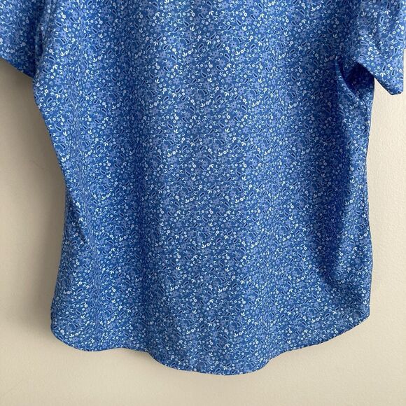 Con.Struct Mens Large Blue Paisley 4 way Stretch Slim Fit Button Up Shirt NWT - Picture 8 of 10